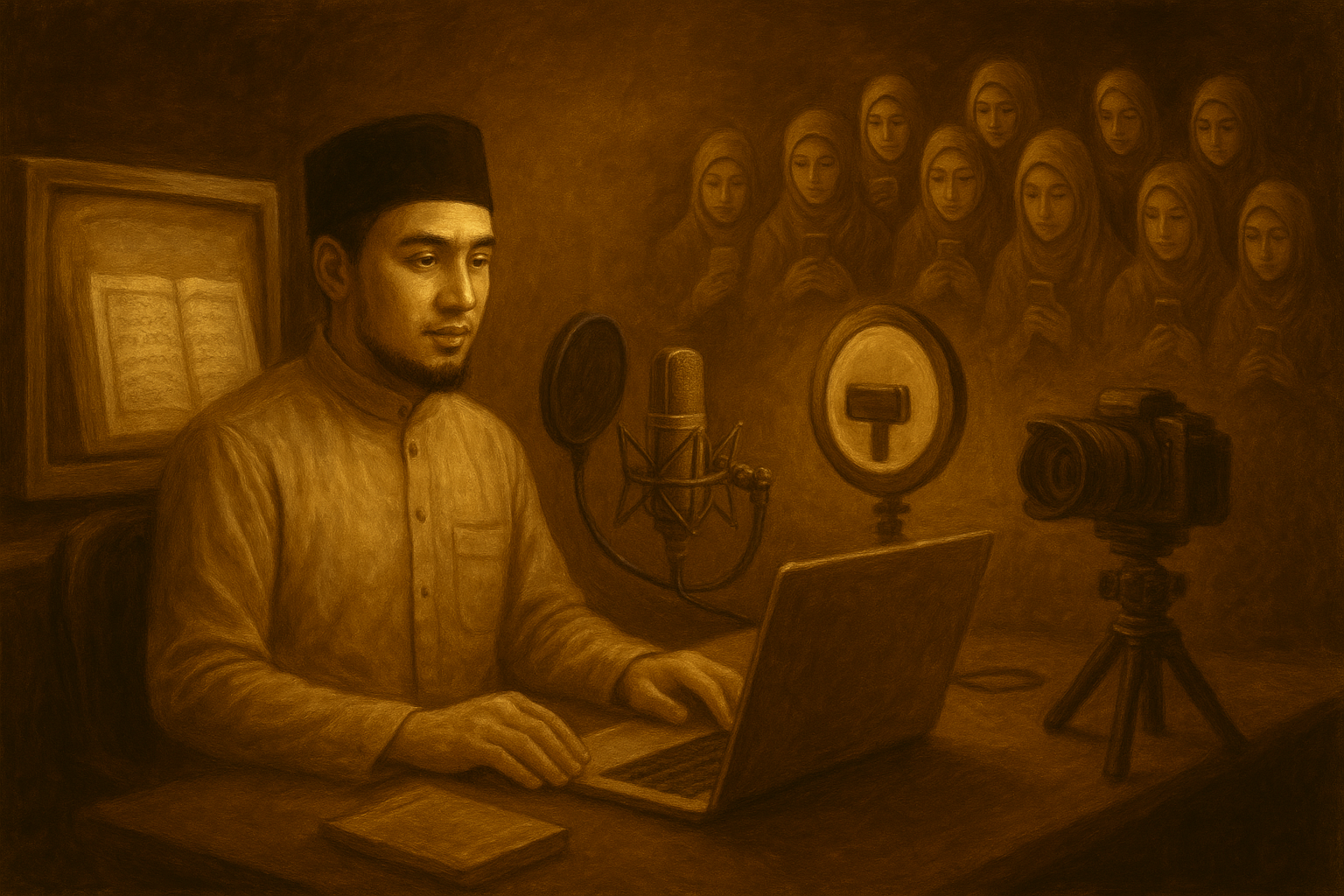 ilustrasi ustadz membuat portal ilmu hadis.